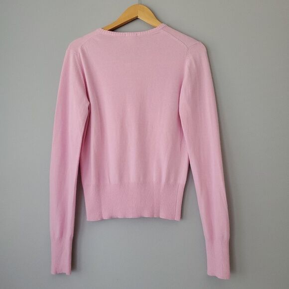 Old Navy Pink Floral Sequin Long Sleeve Button Up Cardigan Sweater Womens Medium - Picture 5 of 8